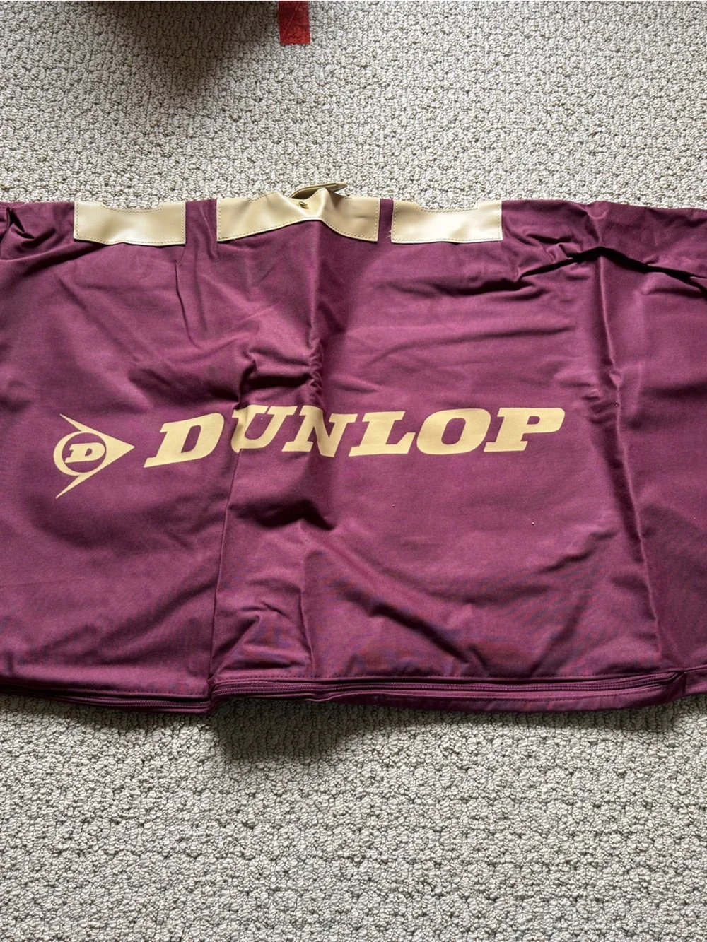 Dunlop Deluxe Golf Bag Travel Cover - Burgundy with Tan Accents